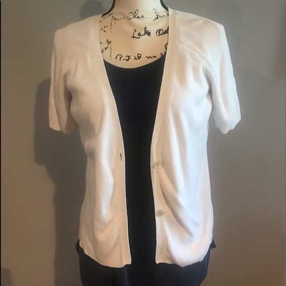 🌺Ann Taylor Loft M white cardigan perfect ! - Picture 1 of 7